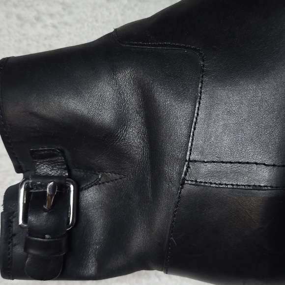 Gap Leather Black Buckle Moto Boots Size 6 Women's - Picture 5 of 9